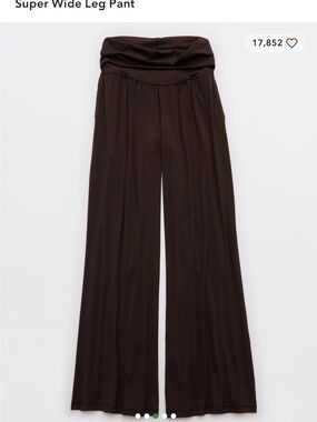 Aerie Offline Real Me Foldover Super Wide Leg Pant Deep Earth S LONG inseam